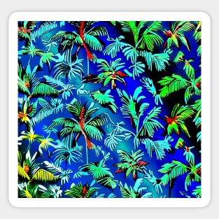 Aloha Hawaiian Palm Trees Flowers Psychedelic Floral Gift Luxury Trippy Vibrant Colorful Sticker